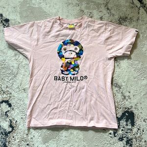 Bathing Ape baby Milo t-shirt sz M. Pink